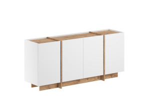 Houten dressoir "Dorma" - 180 x 45 x 80 cm - Wit / Atlantic Pine