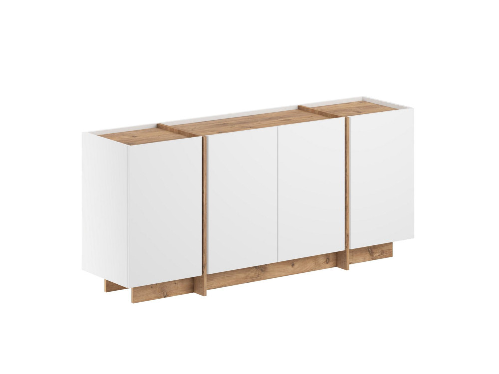Houten dressoir "Dorma" - 180 x 45 x 80 cm - Wit / Atlantic Pine