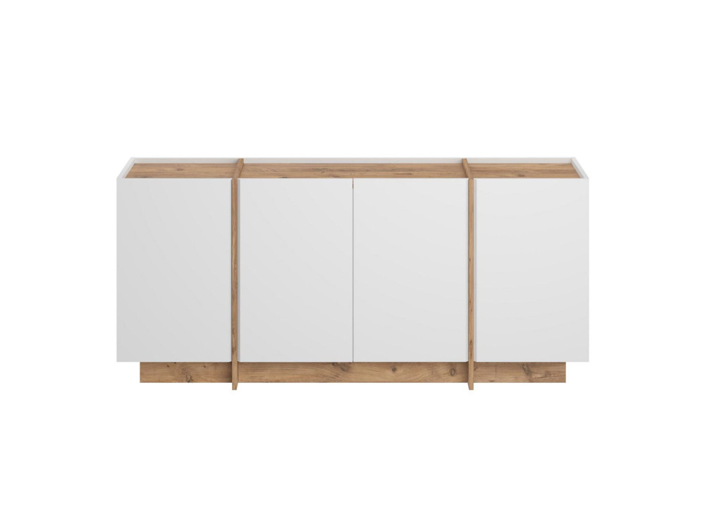 Houten dressoir "Dorma" - 180 x 45 x 80 cm - Wit / Atlantic Pine