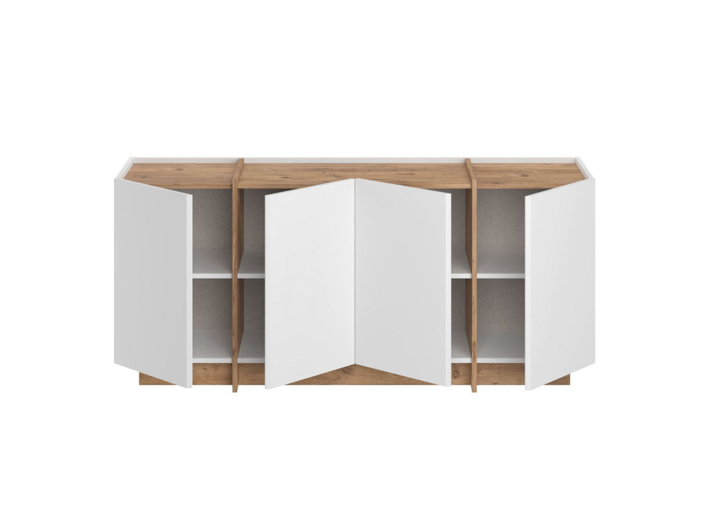 Houten dressoir "Dorma" - 180 x 45 x 80 cm - Wit / Atlantic Pine