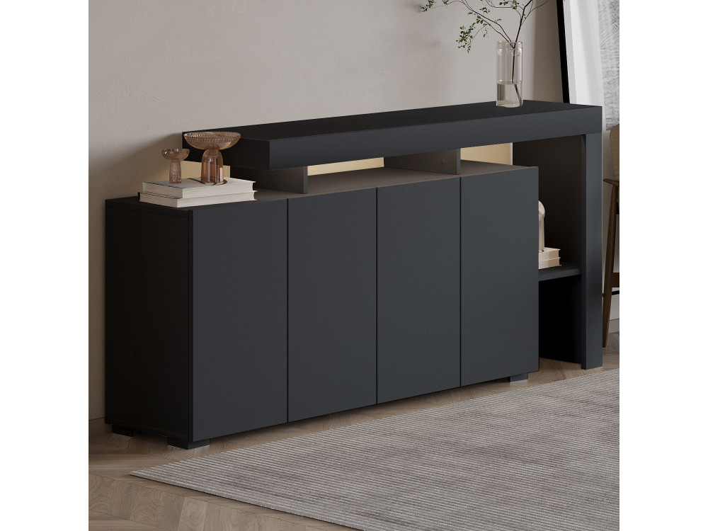 Houten dressoir "Beliz" - 170 x 35 x 80 cm - Antraciet