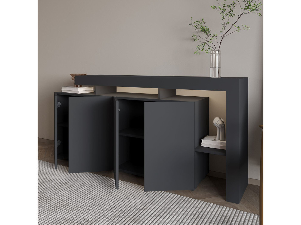 Houten dressoir "Beliz" - 170 x 35 x 80 cm - Antraciet