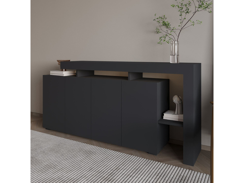 Houten dressoir "Beliz" - 170 x 35 x 80 cm - Antraciet