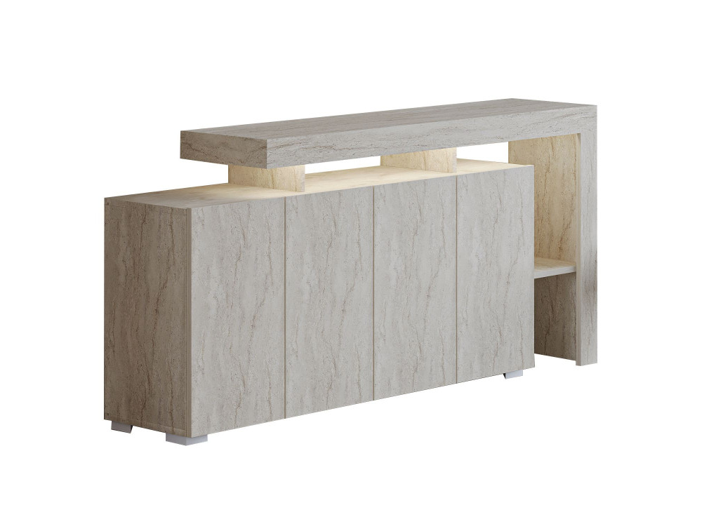 Houten dressoir "Beliz" - 170 x 35 x 80 cm - Travertin