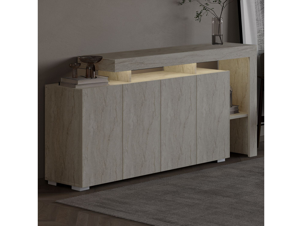 Houten dressoir "Beliz" - 170 x 35 x 80 cm - Travertin
