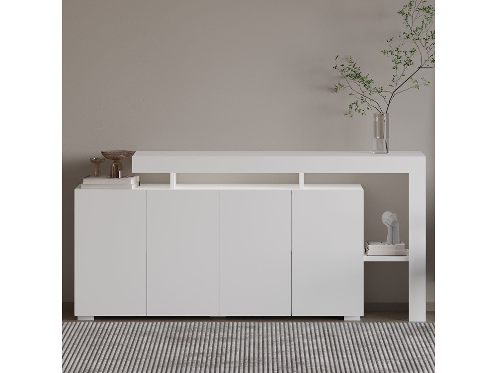 Houten dressoir "Beliz" - 170 x 35 x 80 cm - Wit