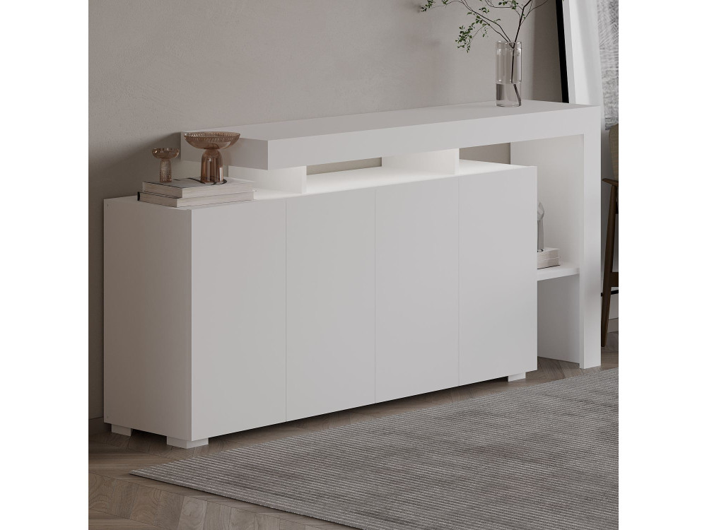 Houten dressoir "Beliz" - 170 x 35 x 80 cm - Wit