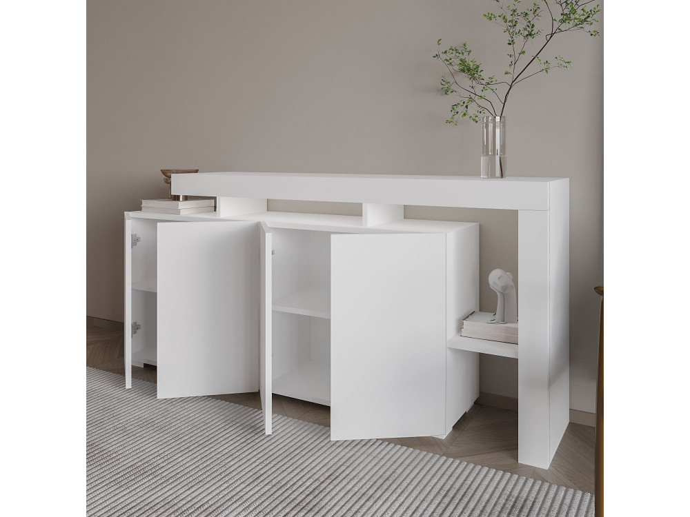 Houten dressoir "Beliz" - 170 x 35 x 80 cm - Wit