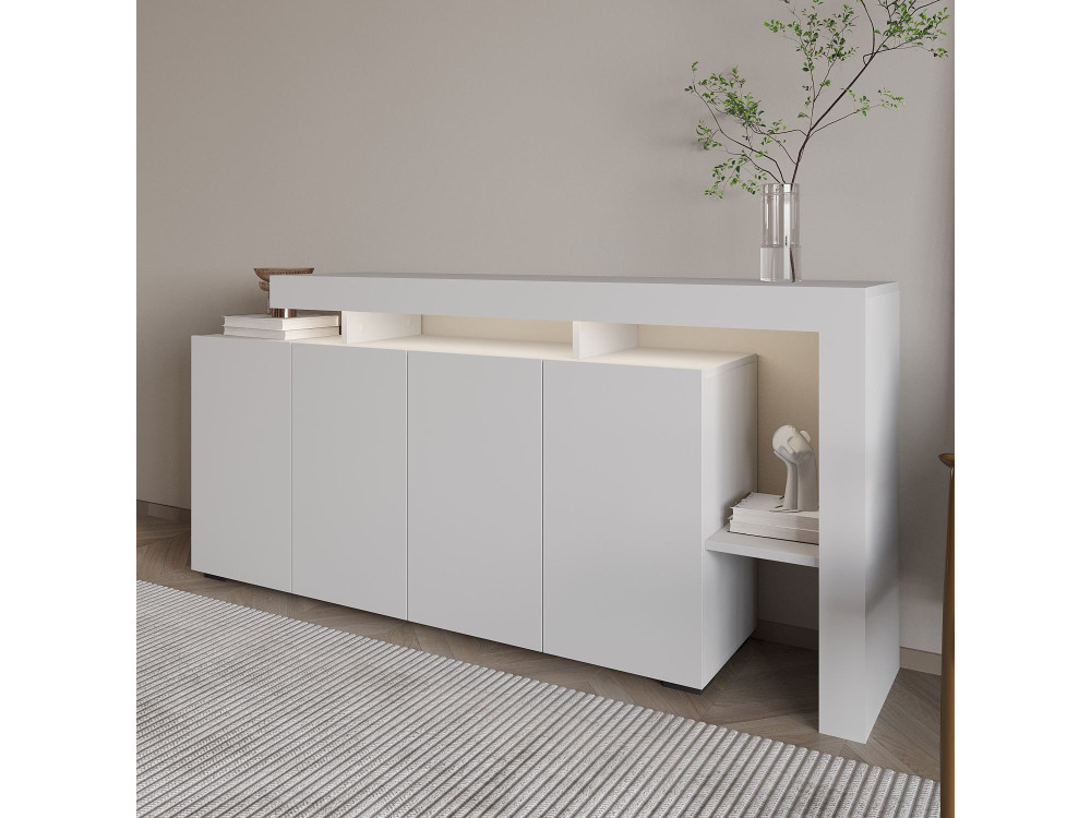 Houten dressoir "Beliz" - 170 x 35 x 80 cm - Wit