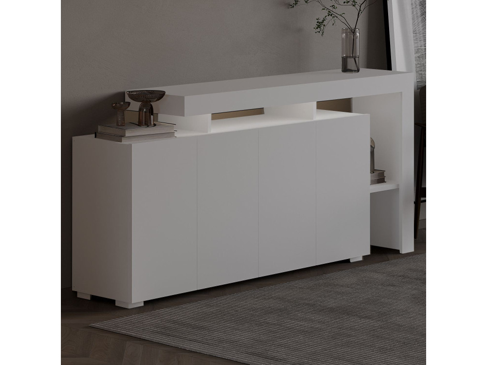 Houten dressoir "Beliz" - 170 x 35 x 80 cm - Wit