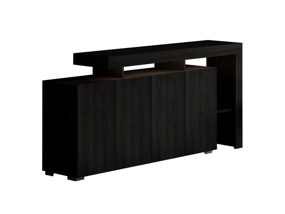 Houten dressoir "Beliz" - 170 x 35 x 80 cm - Zwart hout