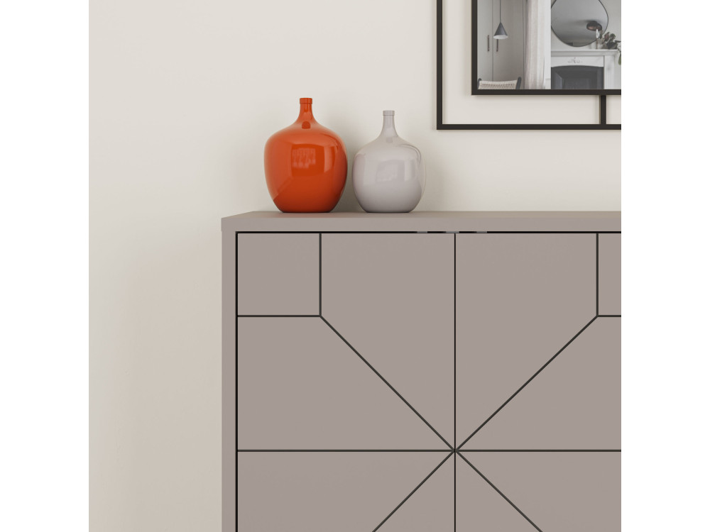 Houten dressoir "Dune" - 123 x 35 x 62 cm - Licht mokkabruin