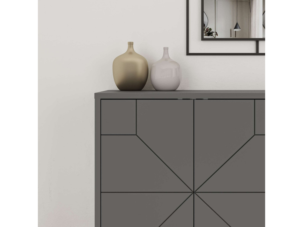 Houten dressoir "Dune" - 123 x 35 x 62 cm - Antracietgrijs
