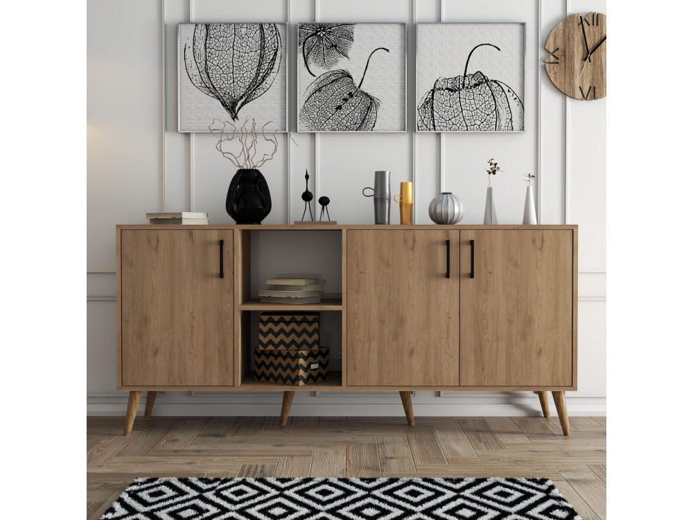Houten buffetkast "Exxen" - 180 x 45 x 80 cm - Bruin