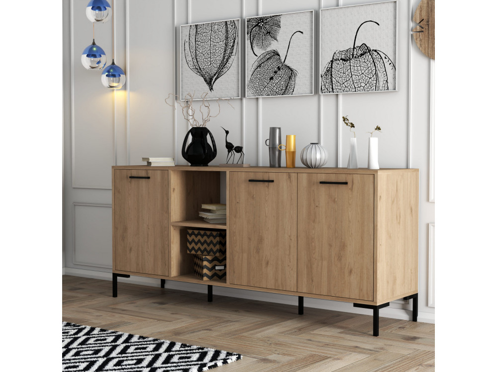 Houten dressoir "Aurora" - 180 x 45 x 80 cm - Bruin