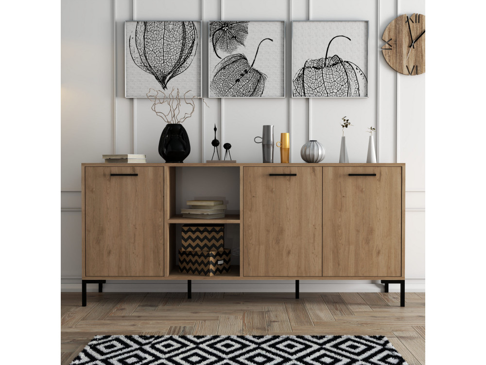 Houten dressoir "Aurora" - 180 x 45 x 80 cm - Bruin