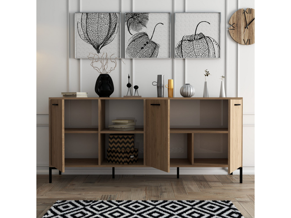 Houten dressoir "Aurora" - 180 x 45 x 80 cm - Bruin