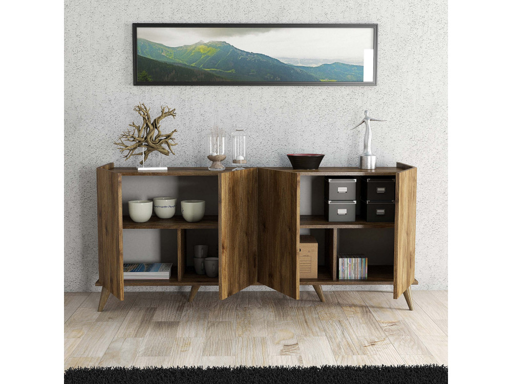 Houten dressoir "Elegante" - 180 x 45 x 80 cm - Bruin