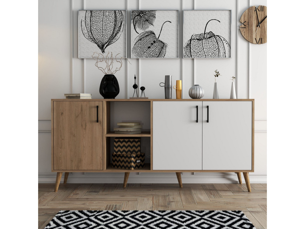 Houten buffetkast "Exxen" - 180 x 45 x 80 cm - Wit