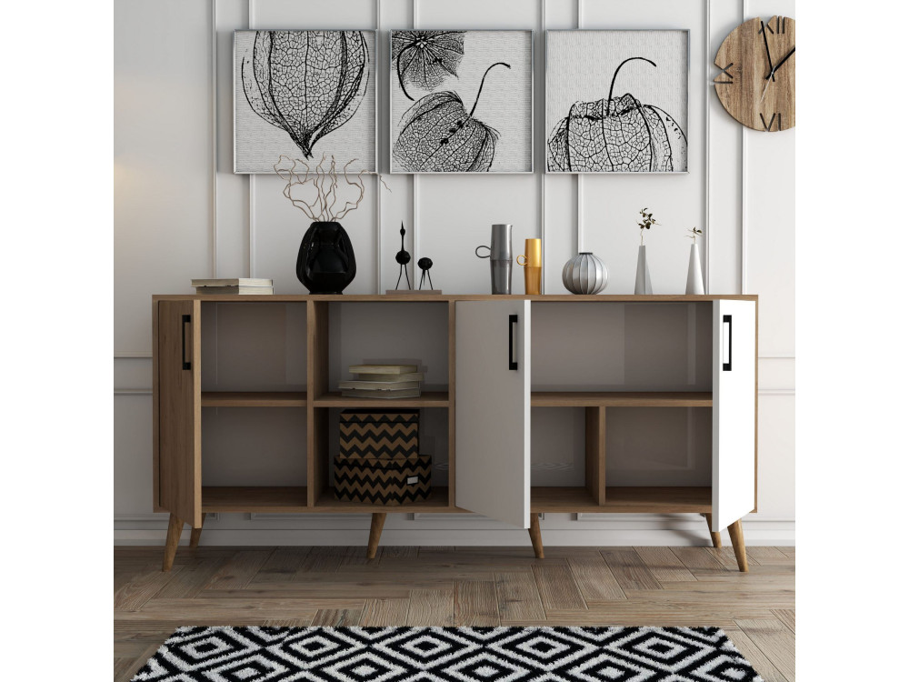 Houten buffetkast "Exxen" - 180 x 45 x 80 cm - Wit