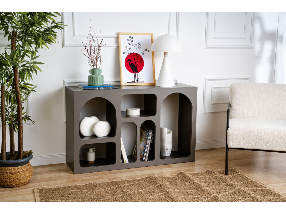 Houten dressoir Liva 120" - 120 x 37 x 74 cm - Antracietgrijs