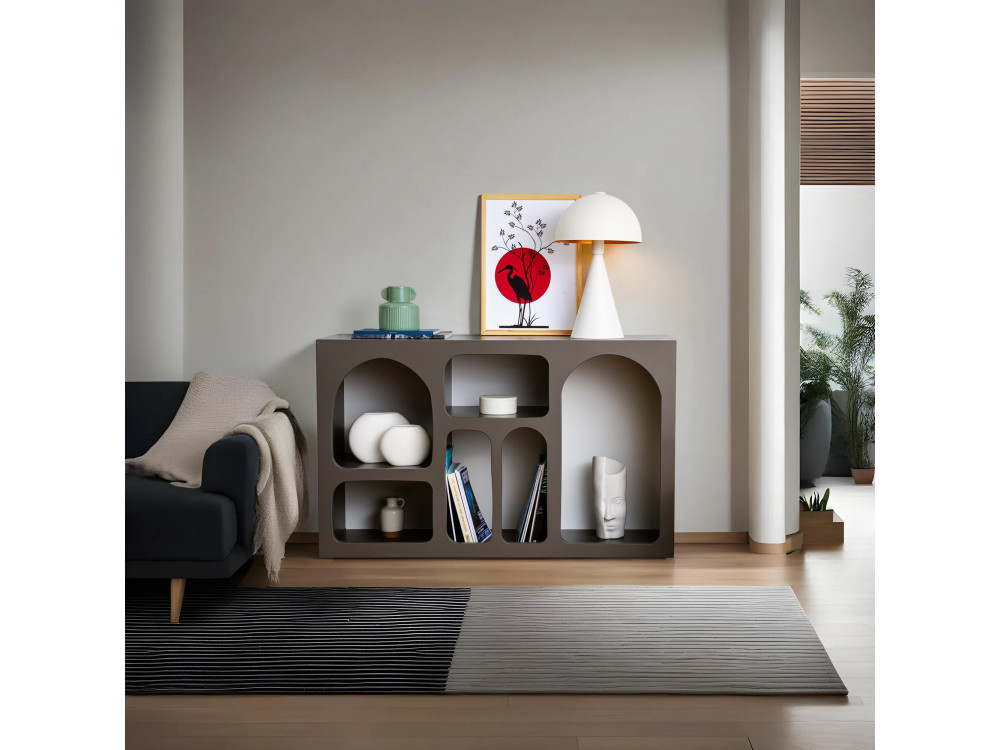 Houten dressoir Liva 120" - 120 x 37 x 74 cm - Antracietgrijs