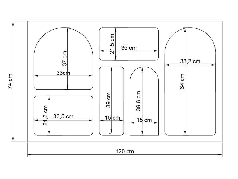 Houten dressoir Liva 120" - 120 x 37 x 74 cm - Antracietgrijs
