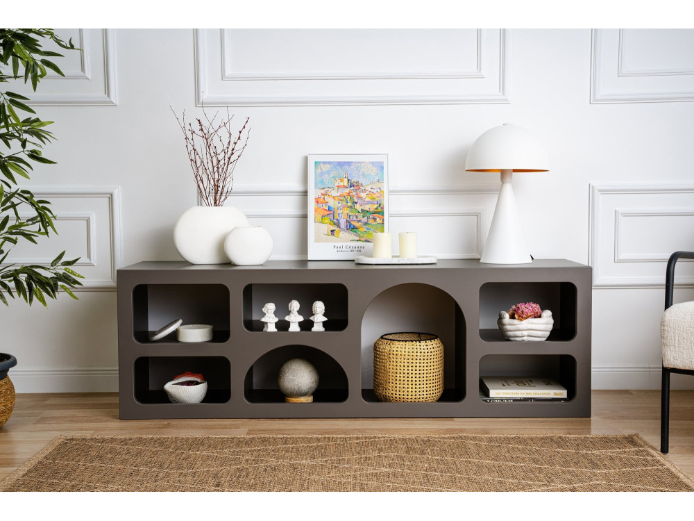 Houten dressoir "Ferlis" - 160 x 40 x 51 cm - Antracietgrijs