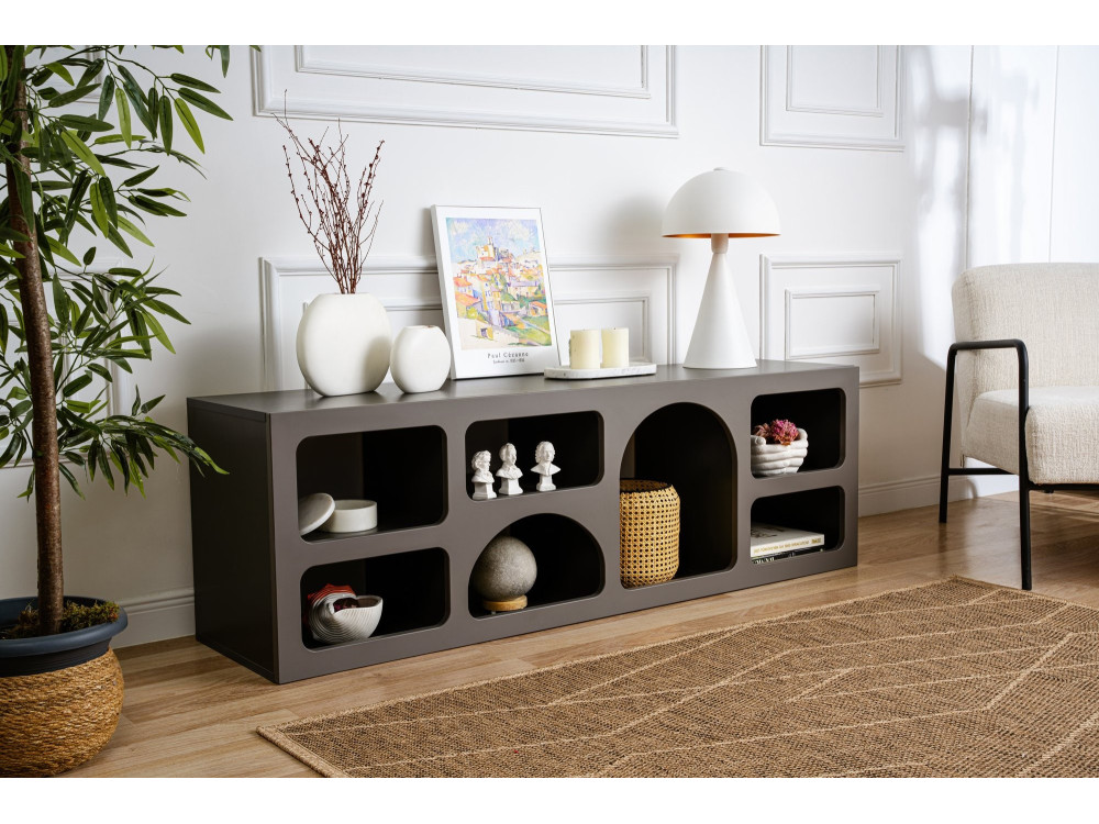 Houten dressoir "Ferlis" - 160 x 40 x 51 cm - Antracietgrijs
