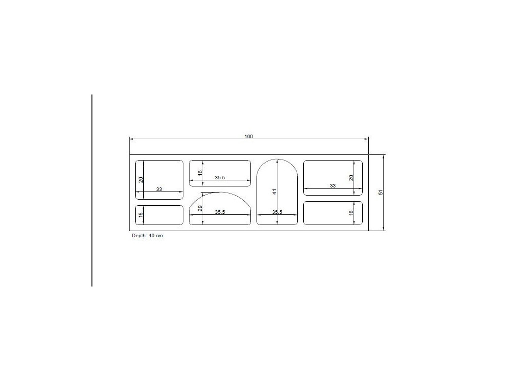 Houten dressoir "Ferlis" - 160 x 40 x 51 cm - Antracietgrijs