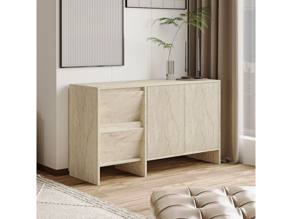 Houten dressoir Laris 130" - 130 x 44 x 82 cm - Travertin