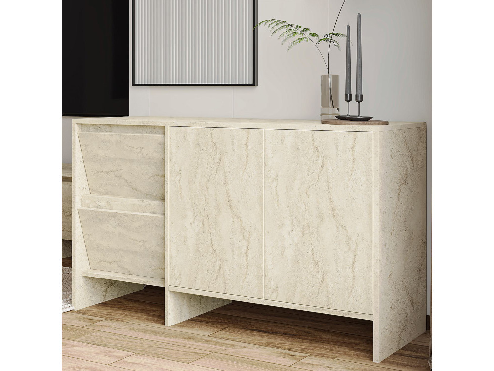 Houten dressoir Laris 130" - 130 x 44 x 82 cm - Travertin