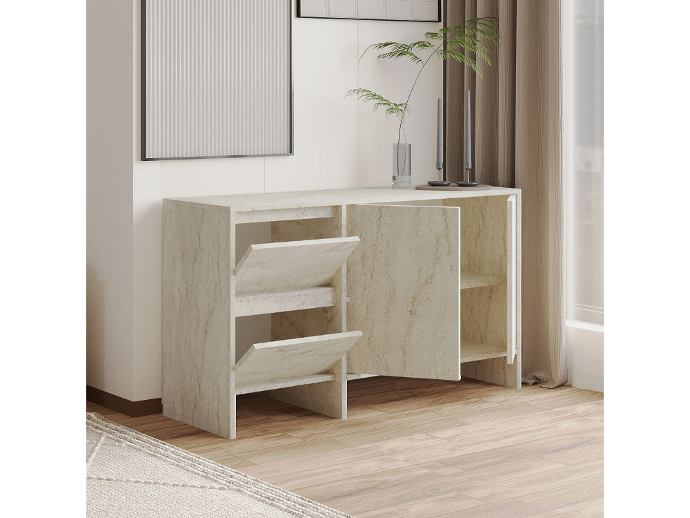 Houten dressoir Laris 130" - 130 x 44 x 82 cm - Travertin