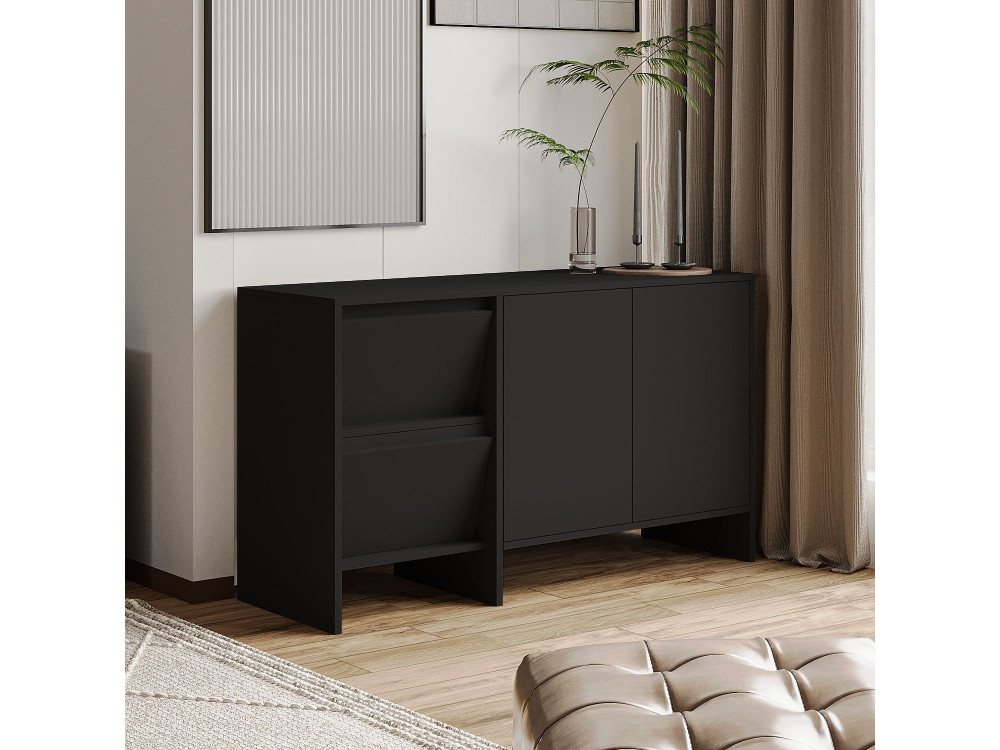 Houten dressoir Laris 130" - 130 x 44 x 82 cm - Zwart