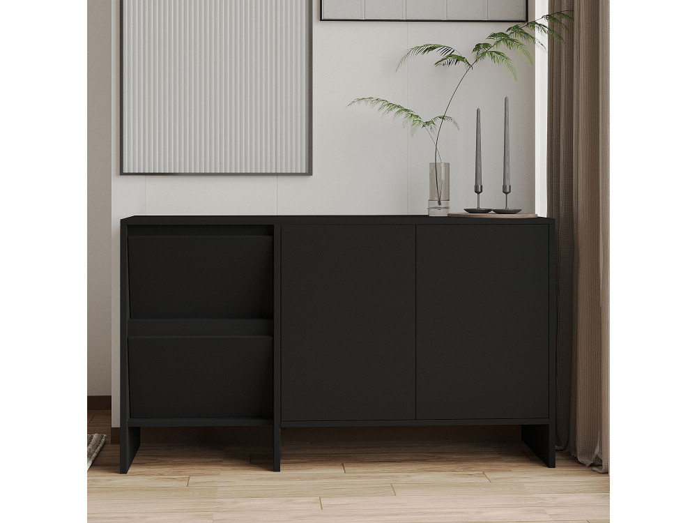 Houten dressoir Laris 130" - 130 x 44 x 82 cm - Zwart