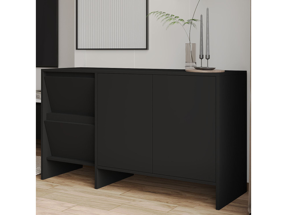 Houten dressoir Laris 130" - 130 x 44 x 82 cm - Zwart