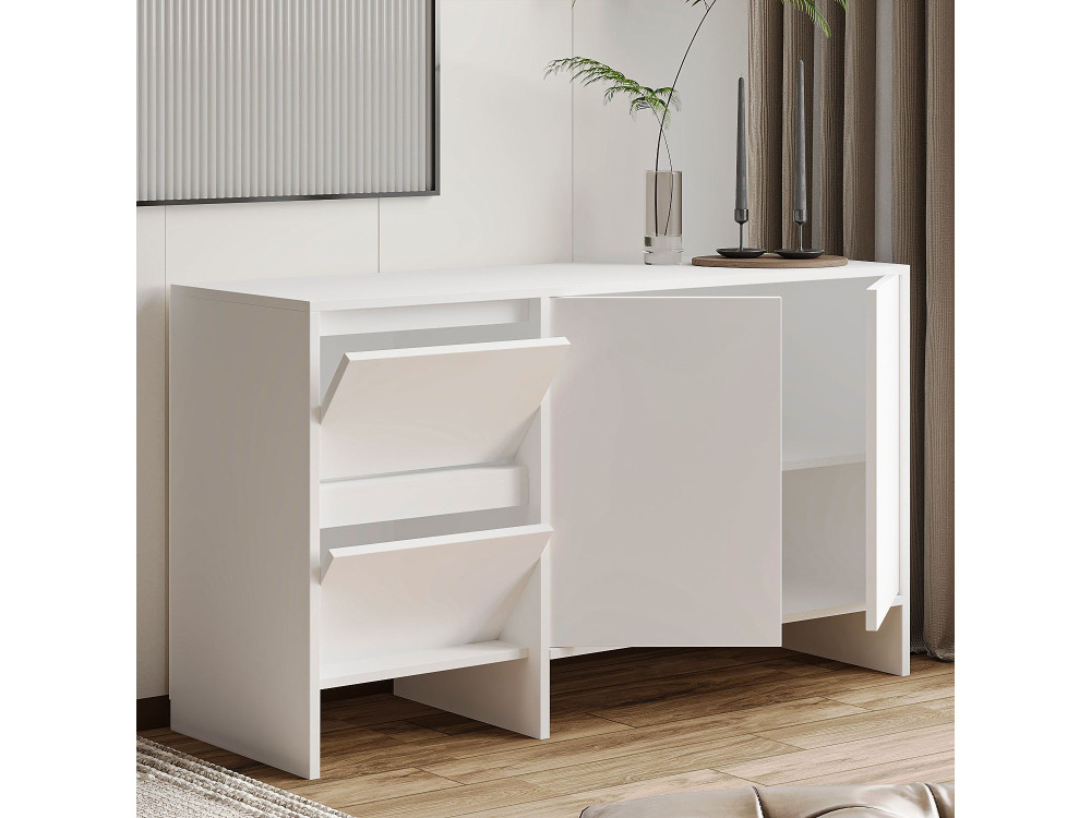 Houten dressoir Laris 130" - 130 x 44 x 82 cm - Wit
