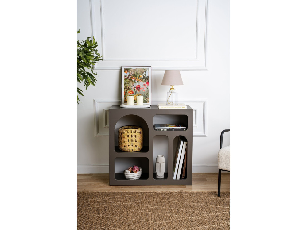 Houten dressoir "Lessa" - 80 x 37 x 74 cm - Antracietgrijs