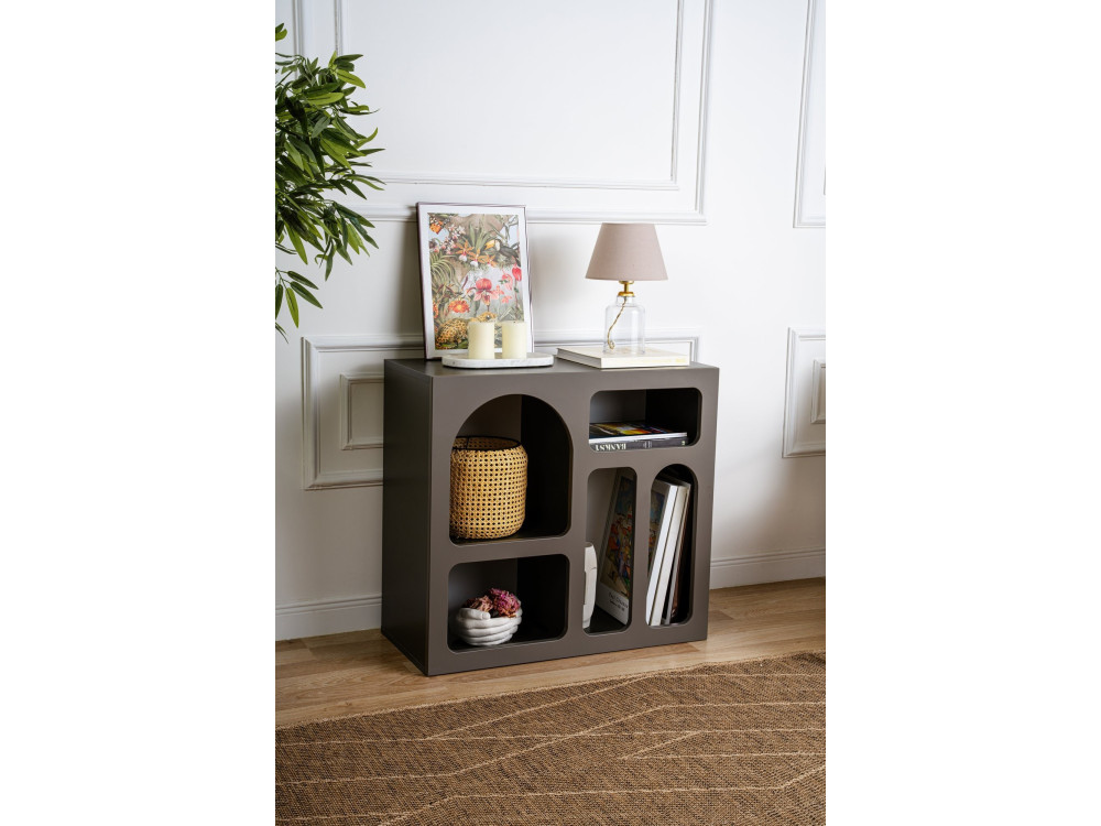 Houten dressoir "Lessa" - 80 x 37 x 74 cm - Antracietgrijs