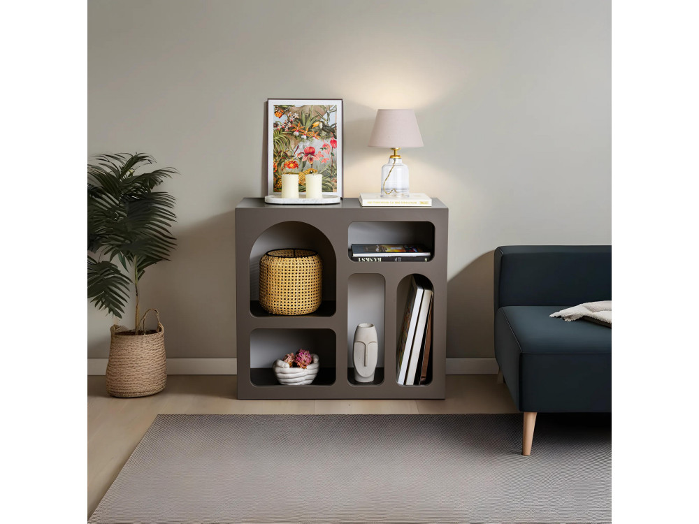 Houten dressoir "Lessa" - 80 x 37 x 74 cm - Antracietgrijs