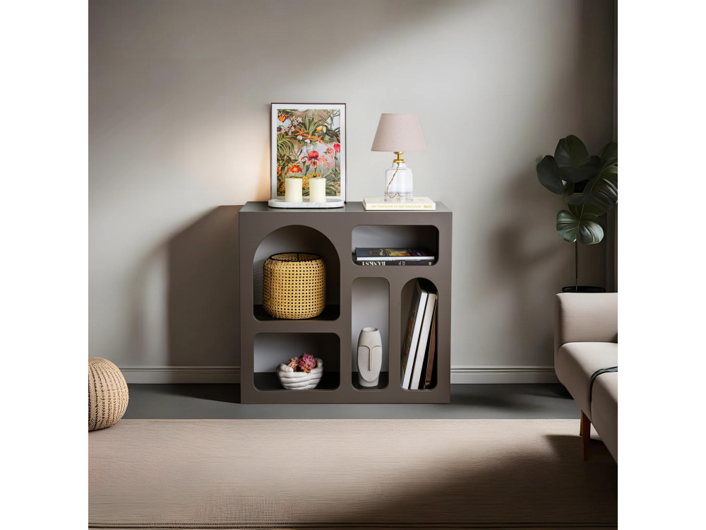 Houten dressoir "Lessa" - 80 x 37 x 74 cm - Antracietgrijs