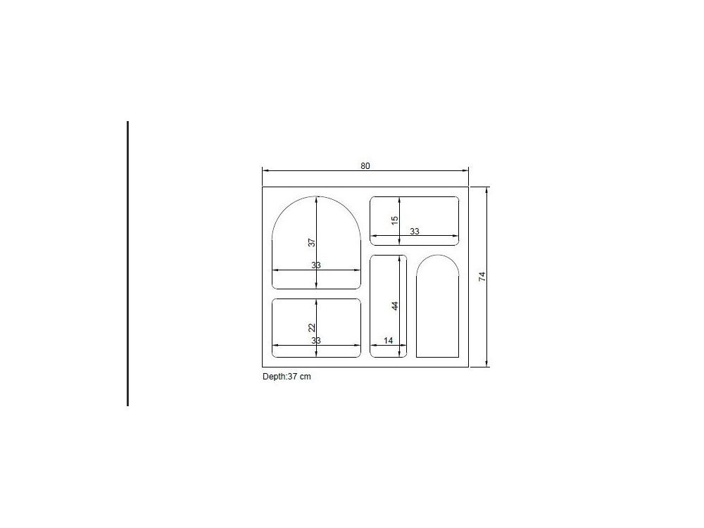 Houten dressoir "Lessa" - 80 x 37 x 74 cm - Antracietgrijs