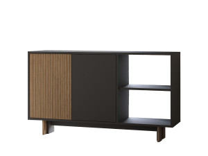 Houten buffetkast "Ravello" - 140 x 35 x 80 cm - Antracietgrijs