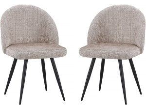 Set van 2 stoffen stoelen "Samuel" - 53 x 51 x 82 cm - Beige