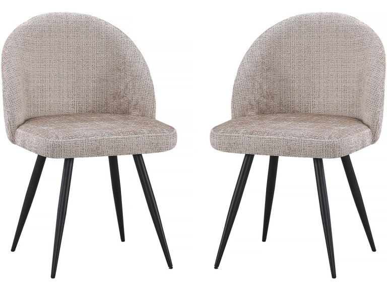 Set van 2 stoffen stoelen "Samuel" - 53 x 51 x 82 cm - Beige