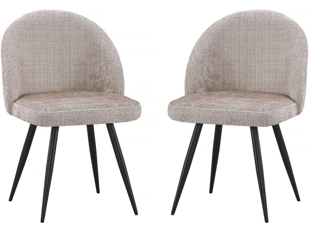 Set van 2 stoffen stoelen "Samuel" - 53 x 51 x 82 cm - Beige