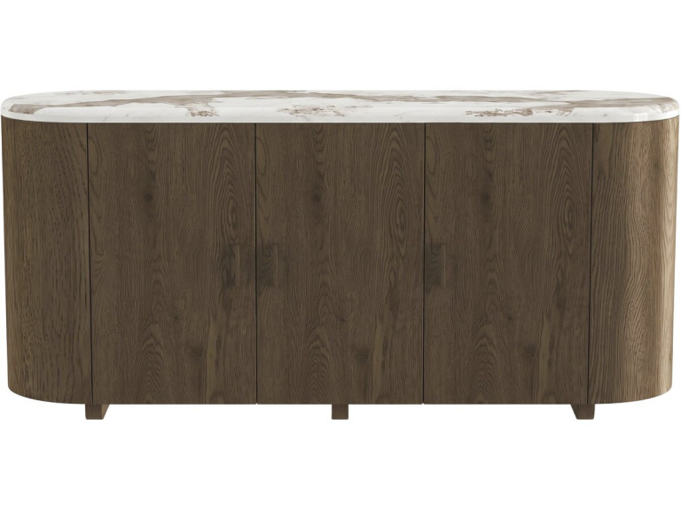 Houten dressoir met keramisch blad „Azya“ – 160 x 45 x 75 cm – bruin