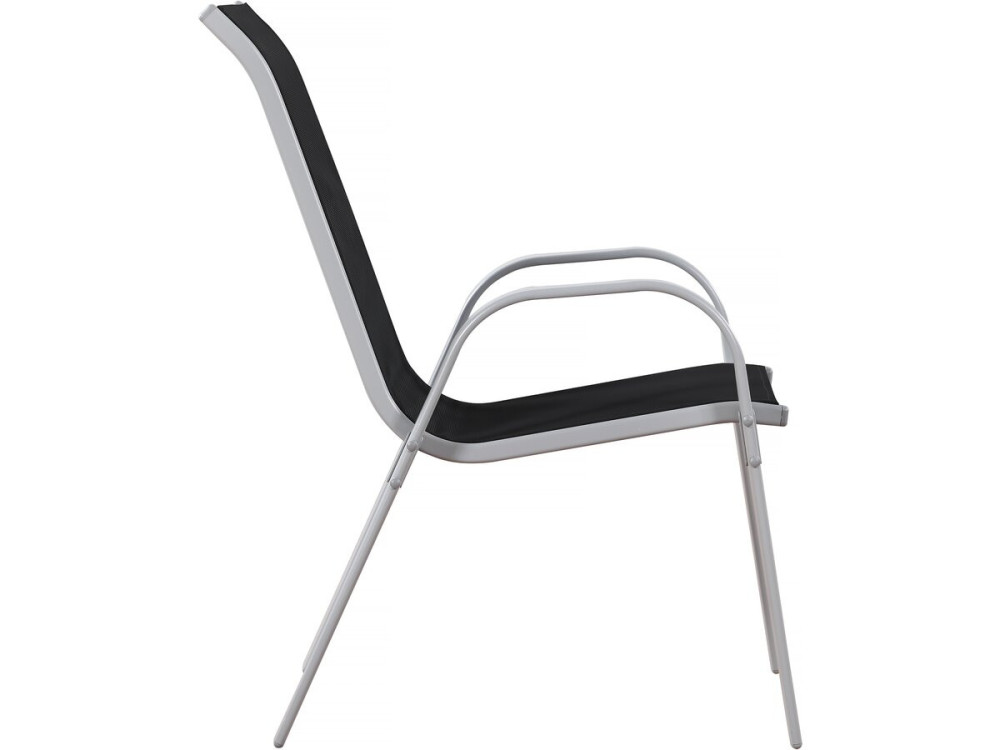 Tuinstoel "Cordoba" stoel fauteuil outdoor textileen - Phoenix - Zwart - Set 2 stuks