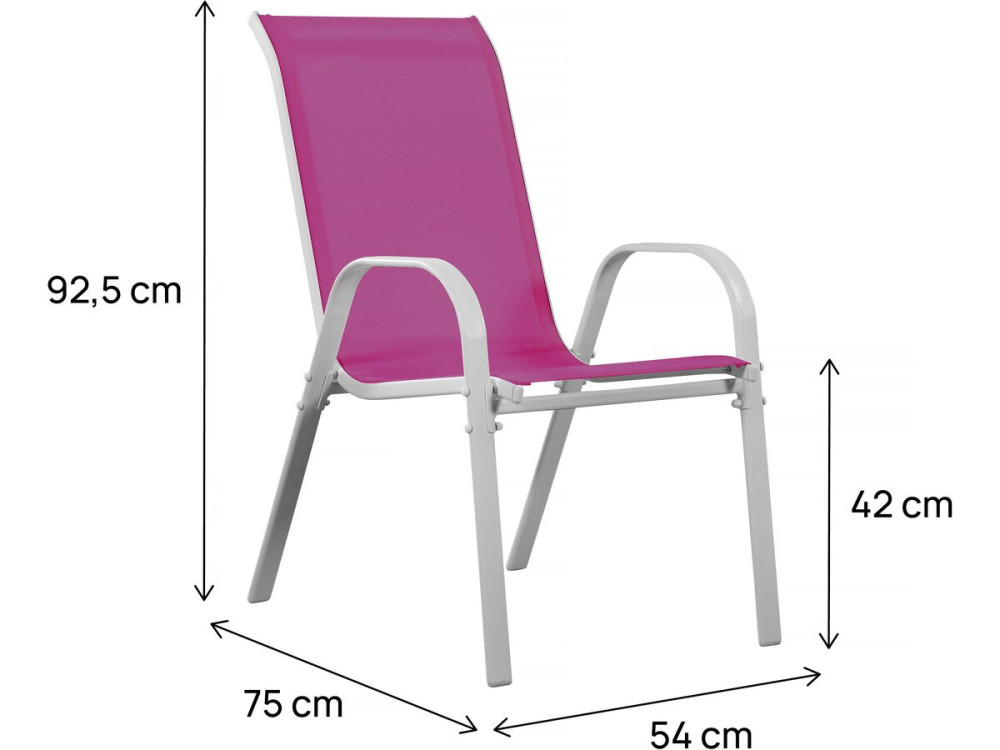 Tuinstoel "Cordoba" stoel fauteuil outdoor textileen - Phoenix - Rose - Set 2 stuks