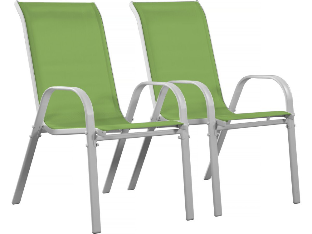 Tuinstoel "Cordoba" stoel fauteuil outdoor textileen - Phoenix - Groen - Set 2 stuks